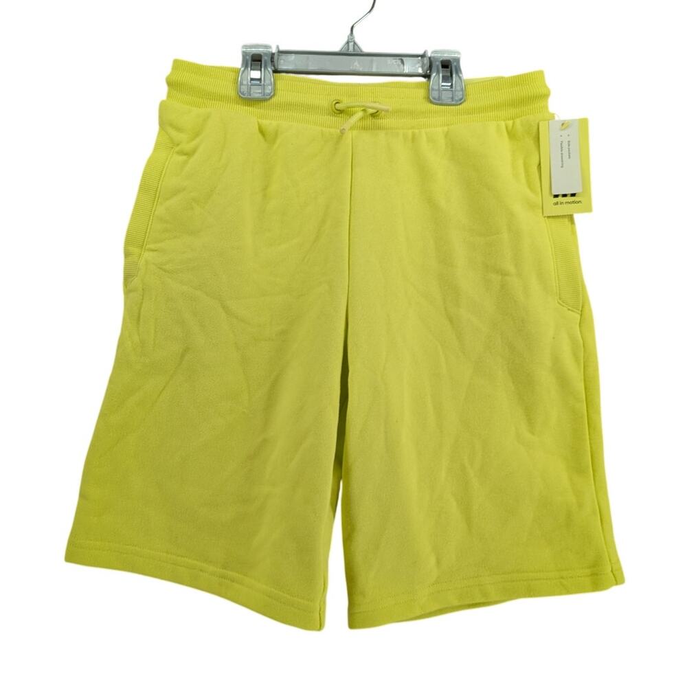 All in Motion Fleece Shorts Lime Green Kids Large 12/14 Lounge‎ Drawstring Short